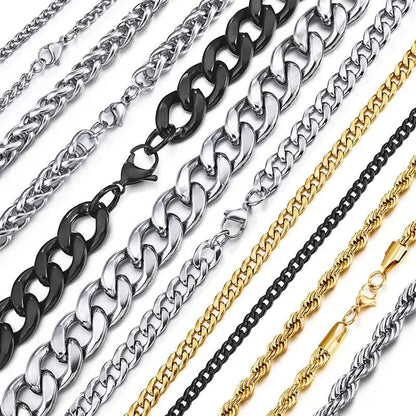 Stainless Steel Chain Necklace for Men Women