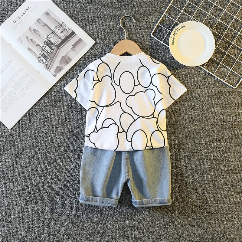 New Summer Baby Girls Clothes Suit Chts Toddler Casual Costum