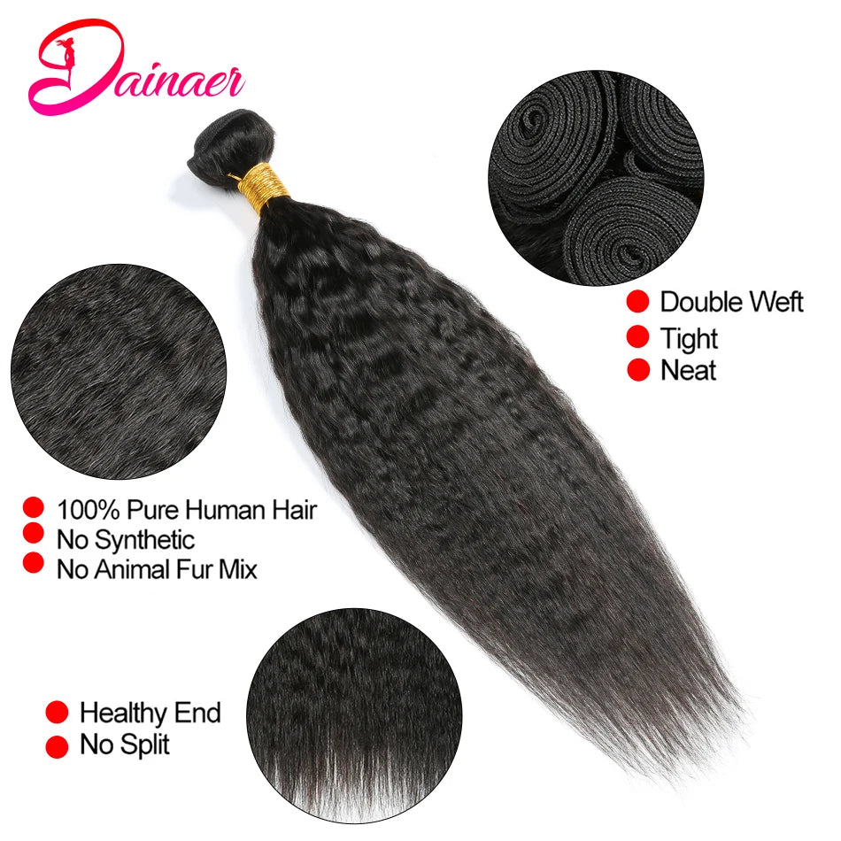 Kinky Straight Hair Bundles 100% HumaIN Yaki Natural HaiR