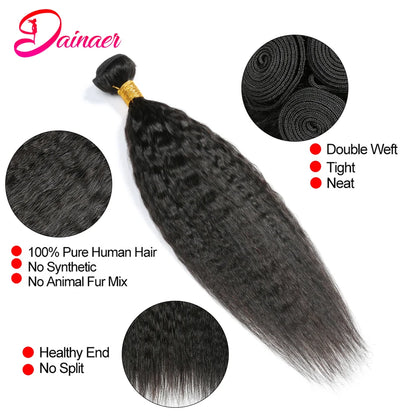 Kinky Straight Hair Bundles 100% HumaIN Yaki Natural HaiR