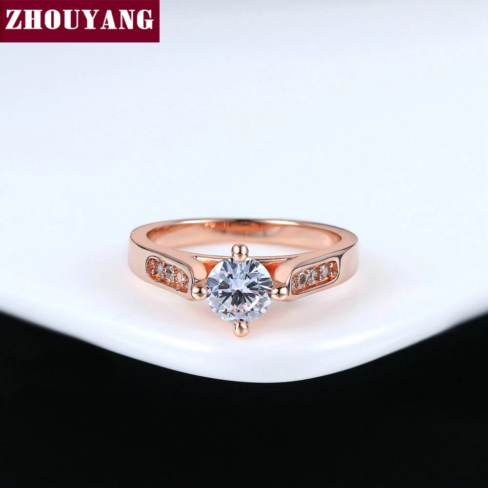 ZHOUYANG Engagement Weddlor Fashion Jewelry Lover's Ring R064 R065