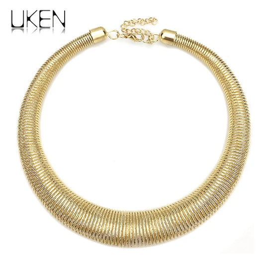 UKEN Women Chunky Metal Torques Collar Chokers Neckent Necklace