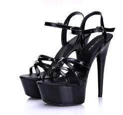 Hot! Women Summer Sandals Patent Leather Platform