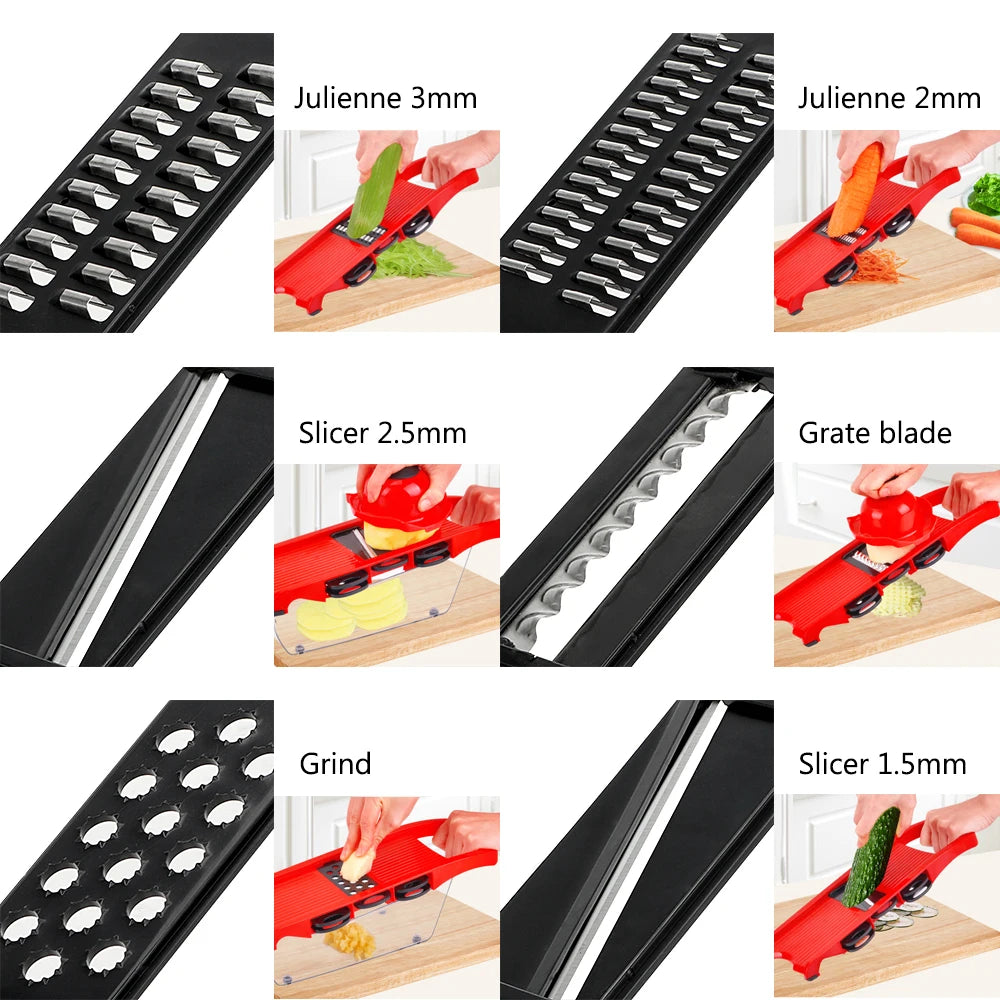 6 Blades Slicer Multi Function Vegetable