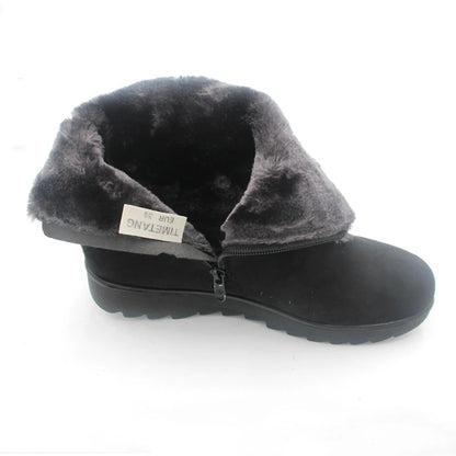 TIMETANG Women Boots 2019 Fashion Warm Snow Boots Ankle Winter Boots For Women Shoes Black Red Plus Size 41