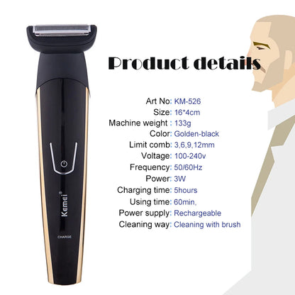 100-240V Kemei 5 in 1 Electric Shaver Hair trimmer Titanium CnFor Barber