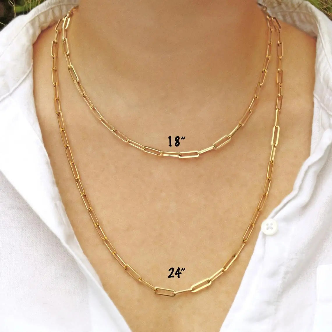 2021 Hot Fashion Paperclip Link Chain Women Necklace Stainless