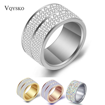 Wholesale  6 Row Crystal Steel Accessories Rings Party Jewelry