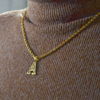 Anniyo A-Z Letters Necklaces Women Men Gold
