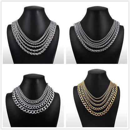 Stainless Steel Chain Necklace for Men Women