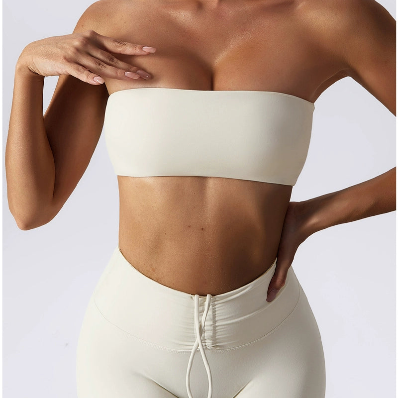 European and American Tube Top Nude Feel Tight Yoga Clot