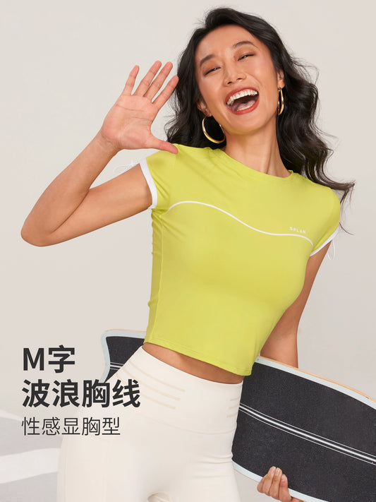 Quick-Drying Women's Short Sleeve Slim Fit Running Training Yoga Clothes