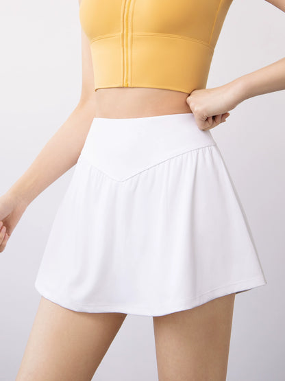 Wake-up Plan Fancy Anti-Wardrobe Malfunction Sports Shorts Women's Running Yoga Pants Quick-Dry Short Skirt Tennis Skirt Summer