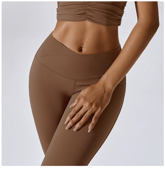 European and American Nude Feel V Waist High Waist Yogang