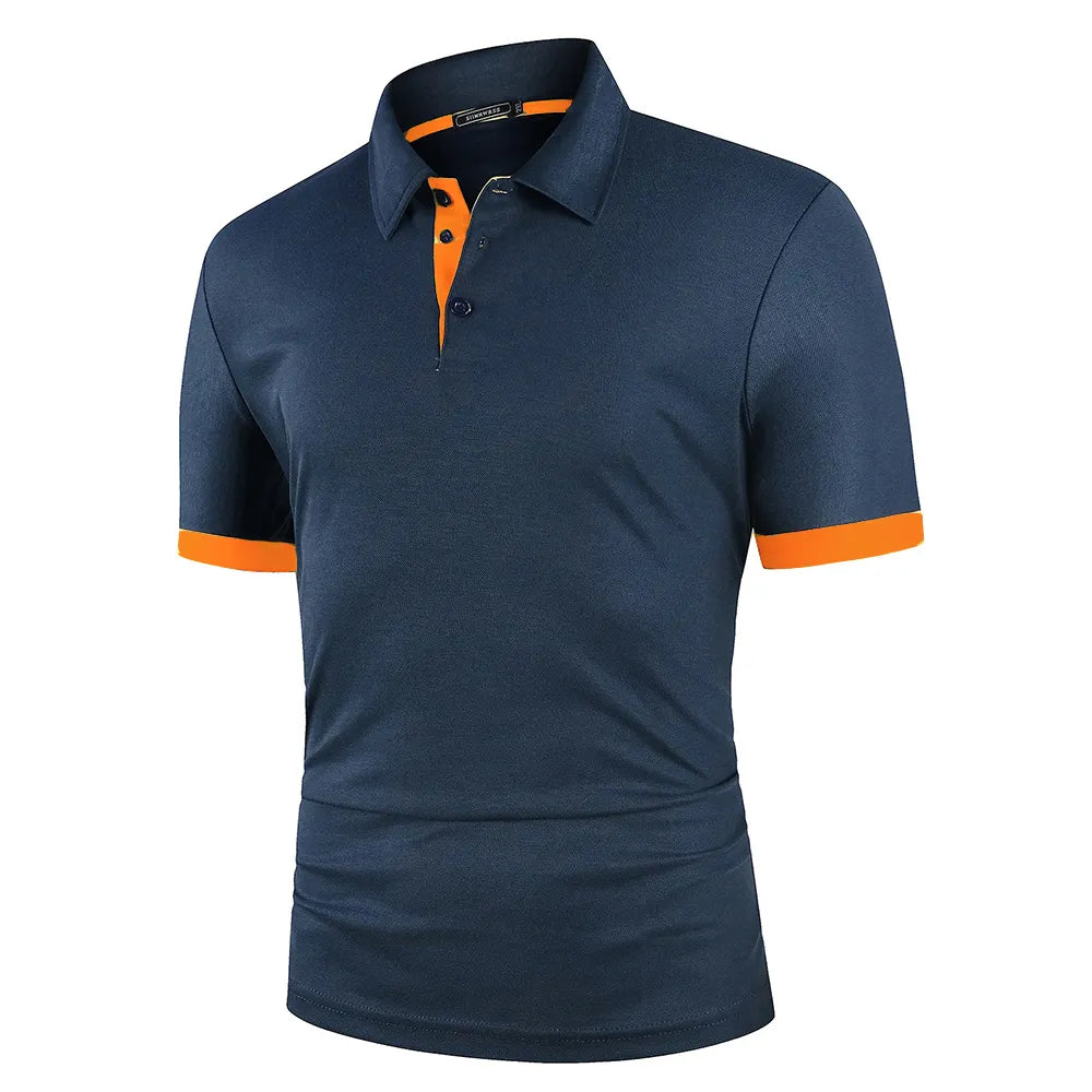 Men Polo Men Shirt Short Sleeve Polo Shirt Contrast