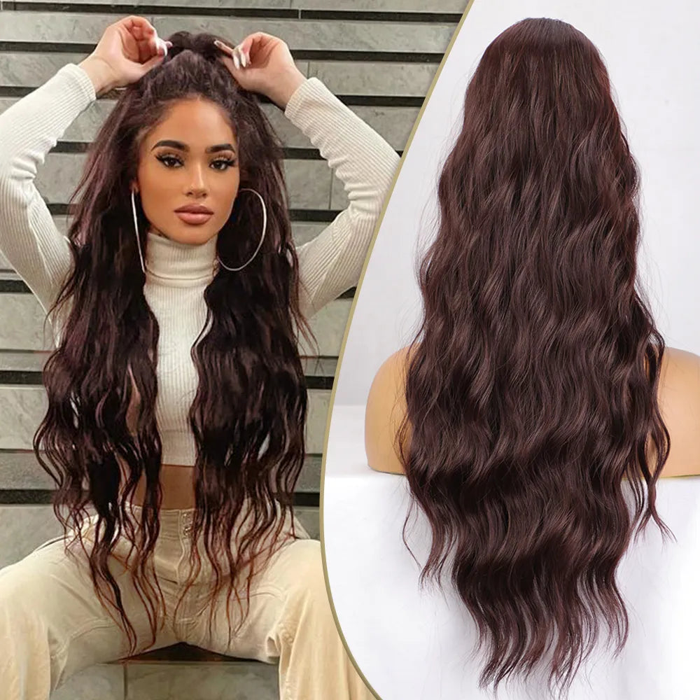 I's a wig Synthetic Long natural wave hair extensions for women