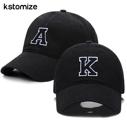 Letters A-Z Embroidery black White Bamen Sport Visors