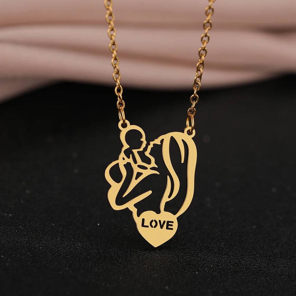 Stainless Steel Necklaces Ballerina Heart Unicorn Crystal