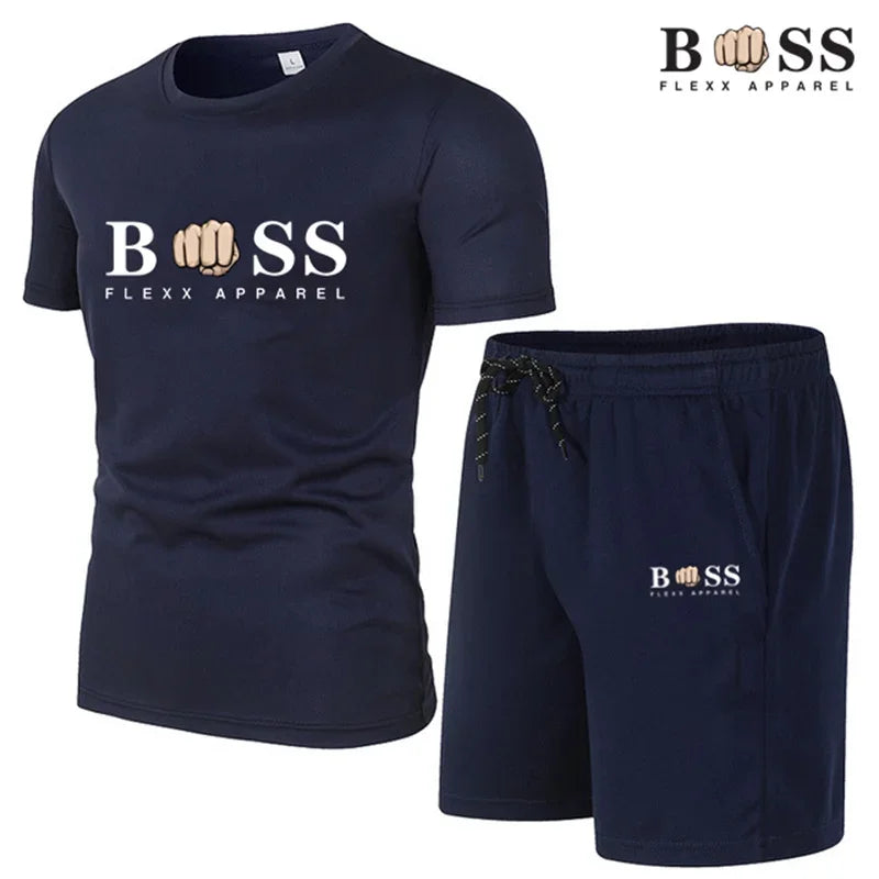 2024 New Men's Fitness Fashion Set Men's casual sportswear set