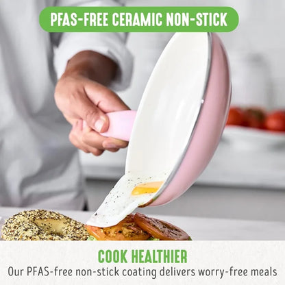 GreenLife Soft Grip Healthy Ceramic Nonsauce Saute Pans Set