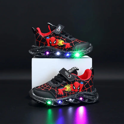 Disney LED Casual Sneakers Red Black For Spring