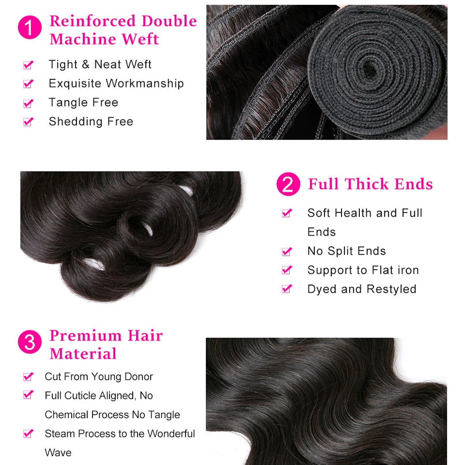 12A Body Wave Bundles 30 Inch Raw InddyWave Hair Extensions