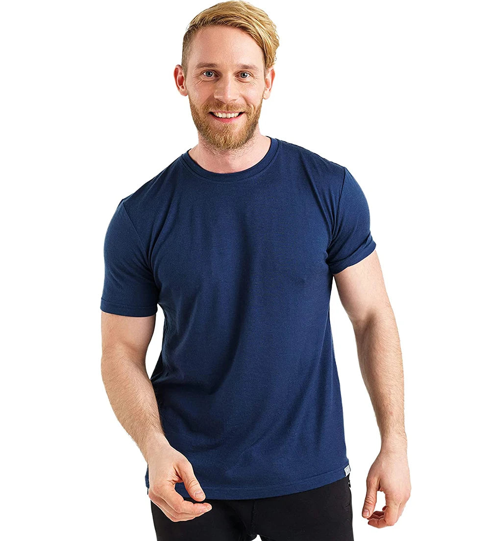 100% Merino Wool T-Shirt Men Short Sleeve Merino Shirts