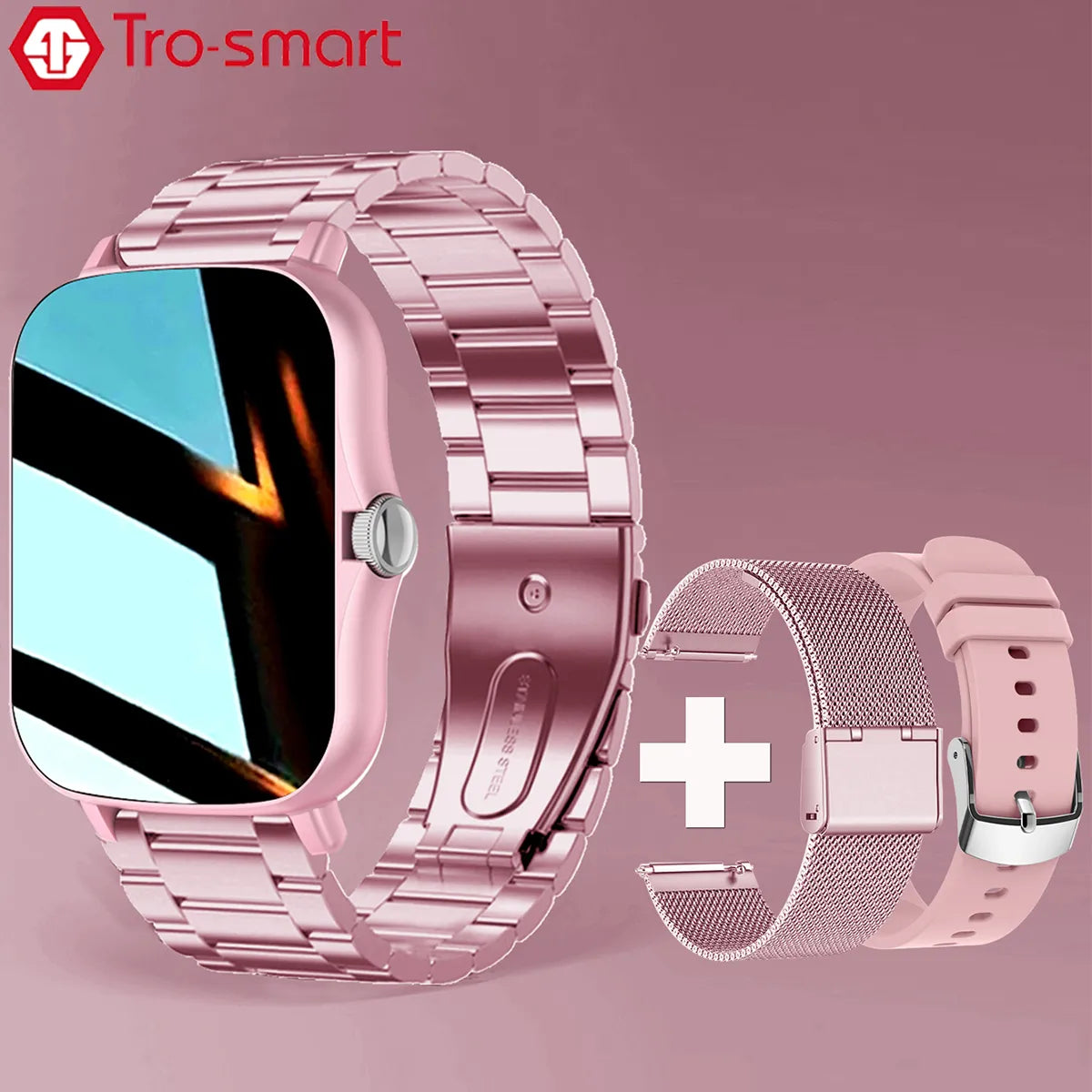 +2pc Straps Smart Watch Women Men