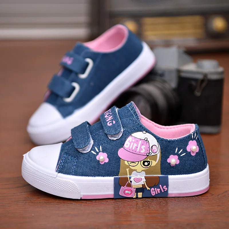 Children's Canvas Shoes eathable Toddler Flat Sneakers 21-38 Size