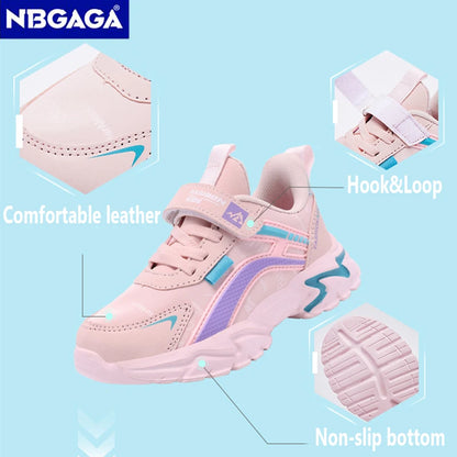 Kids Casual Pink Girls Leather Shoes Fashion Fs Children Sports Girl's