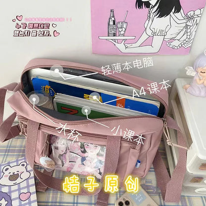 Japanese High School Girls Crossbody Bags Nylon Book Bag