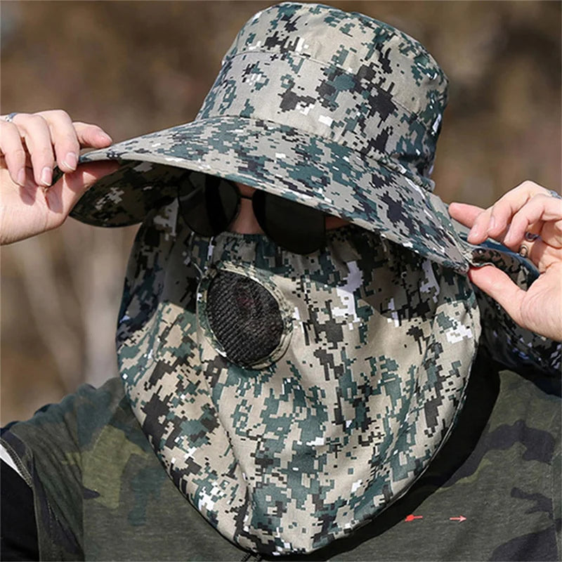 Outdoor Fishing Cap Wide Brim Man Breath Military Hat