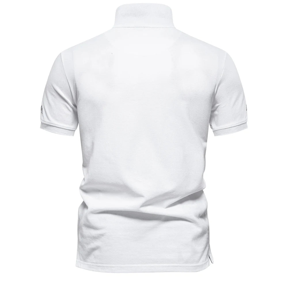 2024 New Summer 100% Cotton Polo Shirt for Men Brand Mens Polos