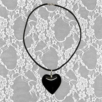 Y2k Love Heart Necklace Rope Chain Girls Rave Gift Gothic Jewelry