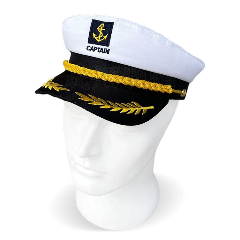 Adult Yacht Sailor Captain Hat Adjustable Men's and Women's