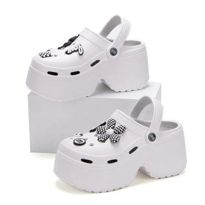 Women Chunky Platform Sandals 2024 Summer Soft Thick Sole Diy Clogs Garden Shoes Woman Closed Toe Non-Slip Beach Slides Sandals