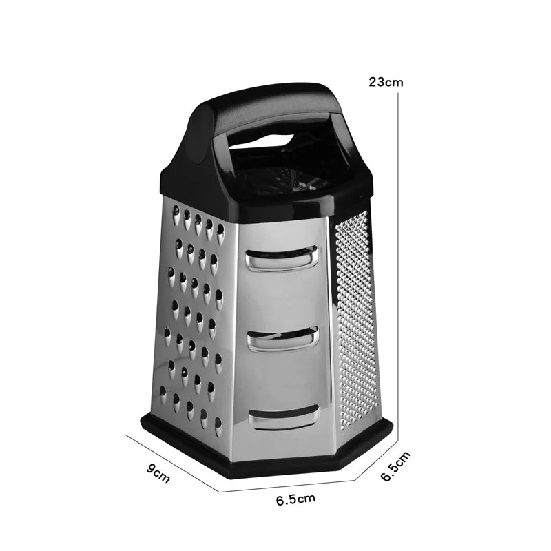 Professional Box Grater Stainless Steel with 6 er Manual Cheese Slicer