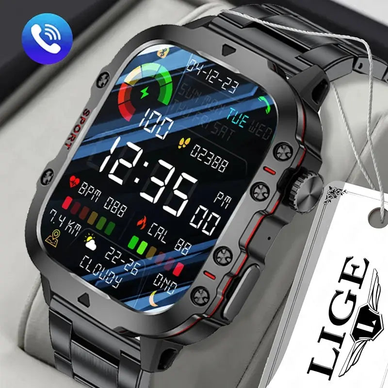 LIGE New Smart Watch 1.96 Inch Screerts Fitness