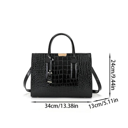 Luxury Handbag Crocodile PU Patent Leather Crossbody Bag