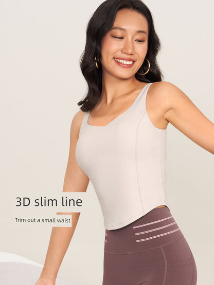 Wake-up Plan Sleeveless Tight Sports Vest Women's Outwear Running Quick-Dry Fancy Fitness Yoga Wear Top