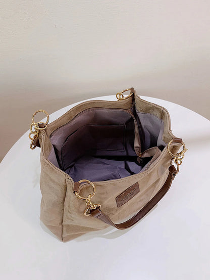 Large-Volume Suede Stylish Commuter Tote Bag For Ladies With One Shoulder Bag