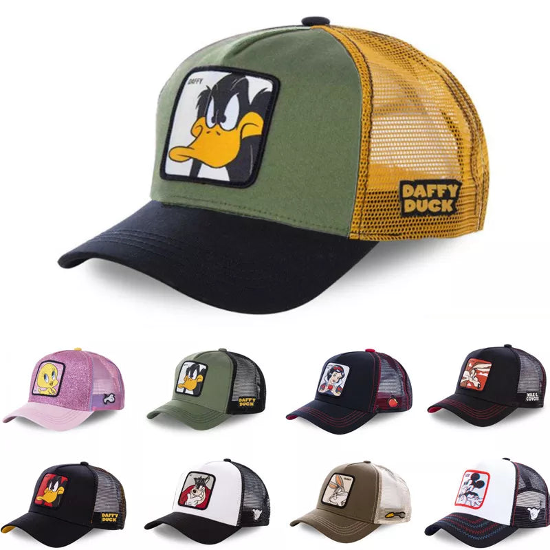 High Quality Brand Anime Cartoon Snapback Mesh Hat Trucker Hat