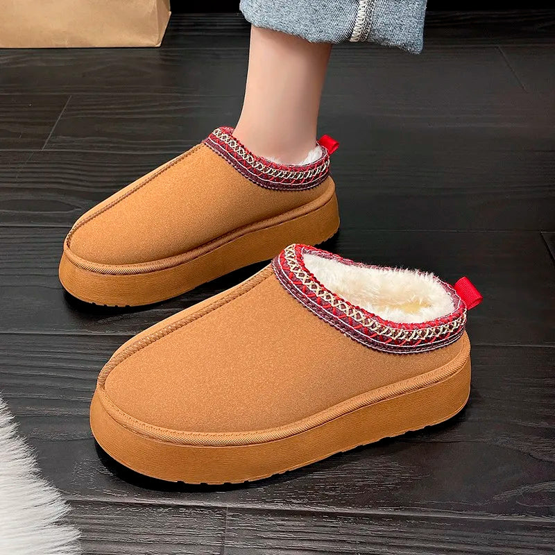 New Winter Retro Women Snow Warm Suede Ledy