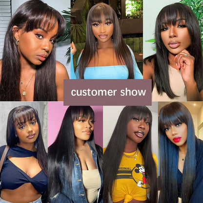 Wiggogo 3X1 Middle Part Lace Wig Straight Human Hair Wig