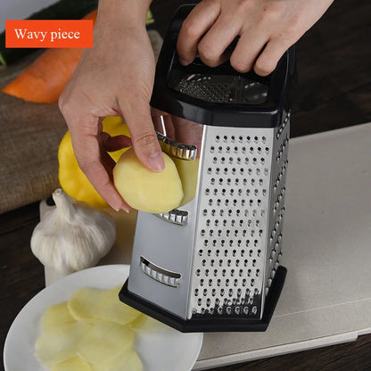 Professional Box Grater Stainless Steel with 6 er Manual Cheese Slicer