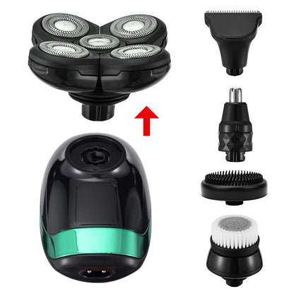 5 In 1 4D Men's Rechargeable Bald Head Electric Shave