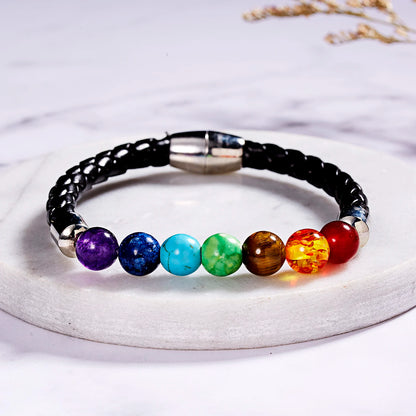 7 Chakra Reiki Healing Stone Bracelet For Women Men Yoga Woven