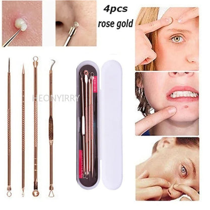 4PCS Acne Blackhead Comedone Black Spot Pimplore Cleanser Needle Hook