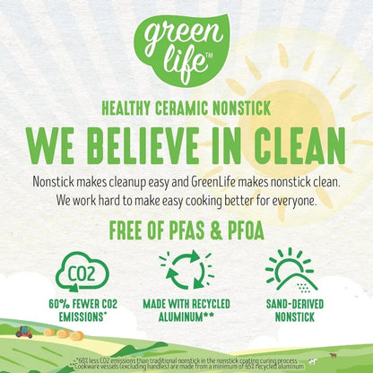 GreenLife Soft Grip Healthy Ceramic Nonsauce Saute Pans Set