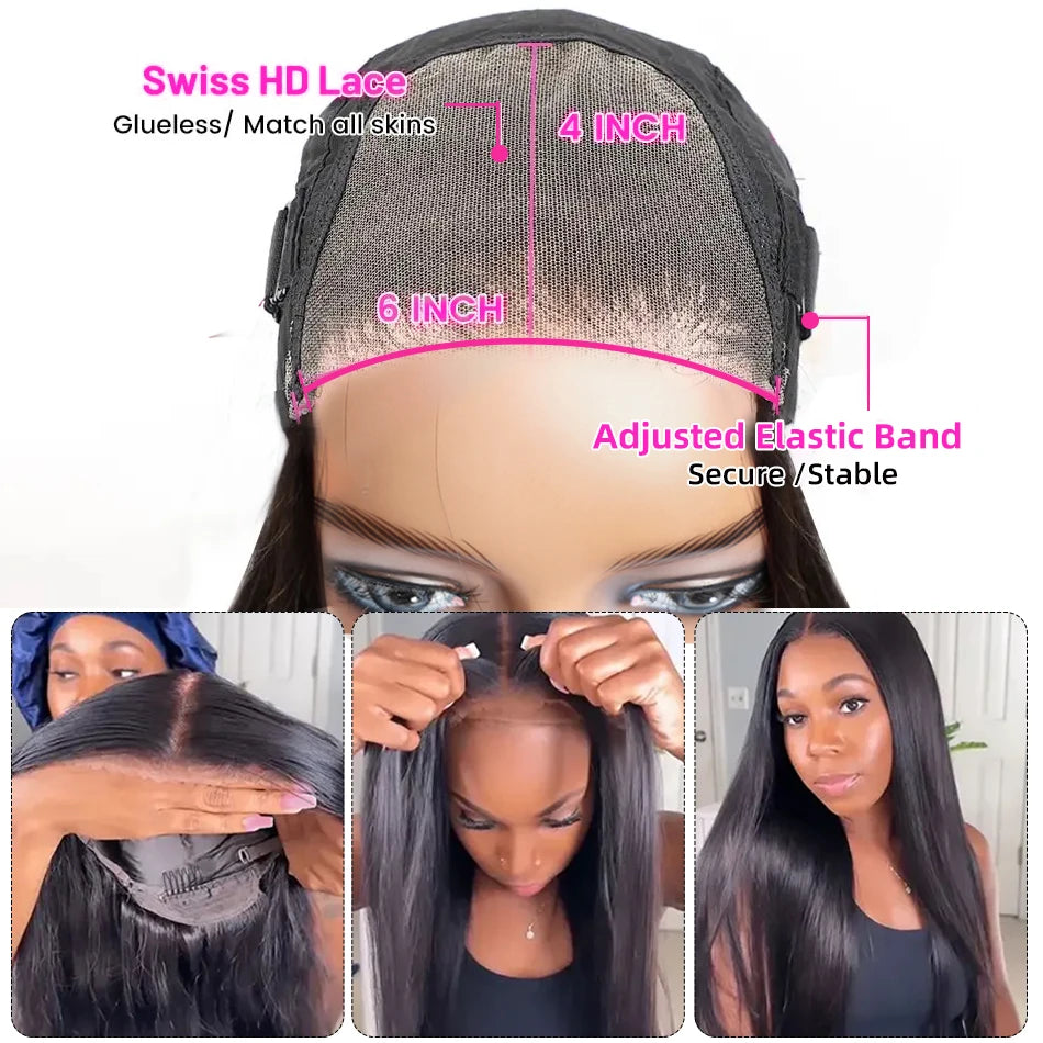 13x6 HD Lace Frontal Human Hair Wigs Malaysian Straight Pre Pln